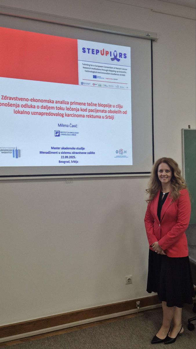 STEPUPIORS's tweet photo. On Sept 22, 2025, @CavicMilena defended MSc Management in the healthcare system thesis "Health economic evaluation of liquid biopsy in treatment decision management of patients with locally advanced rectal cancer in Serbia" at the University of Belgrade, Faculty of Medicine. https://t.co/2mW2Ibllpn