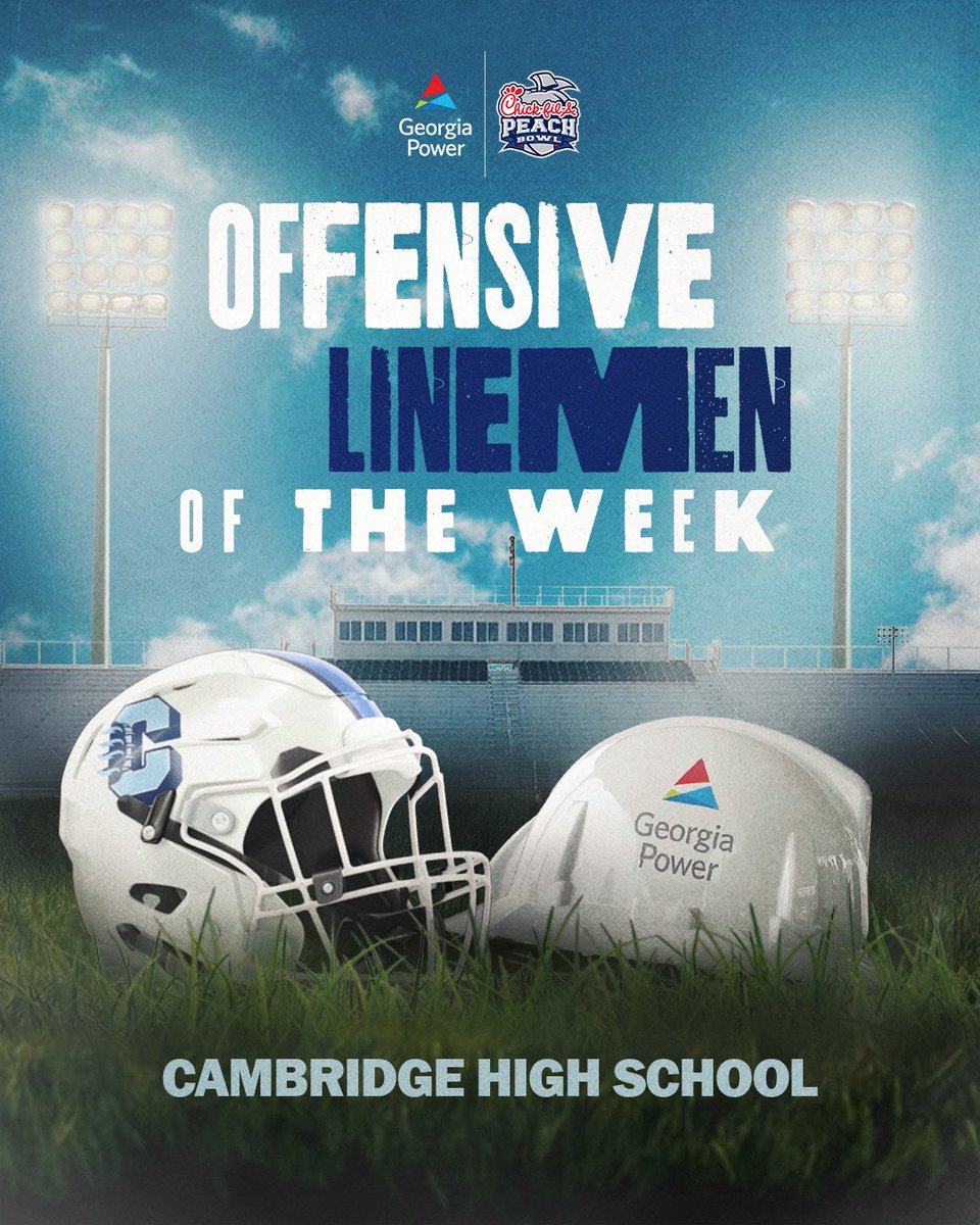 Congratulations to our Offensive Linemen of the Week from <a href="/CambridgeHS1/">Cambridge High School</a>! 

#CFAPeachBowl