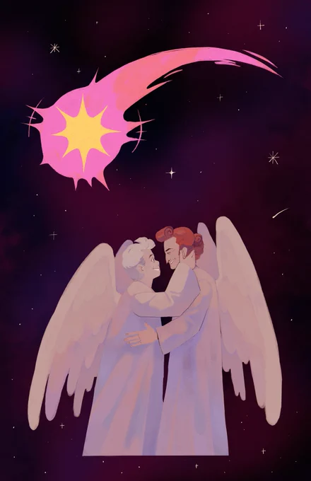 i have 14 good omens prints left! #GoodOmensFanArt #goodomens #davidtennant