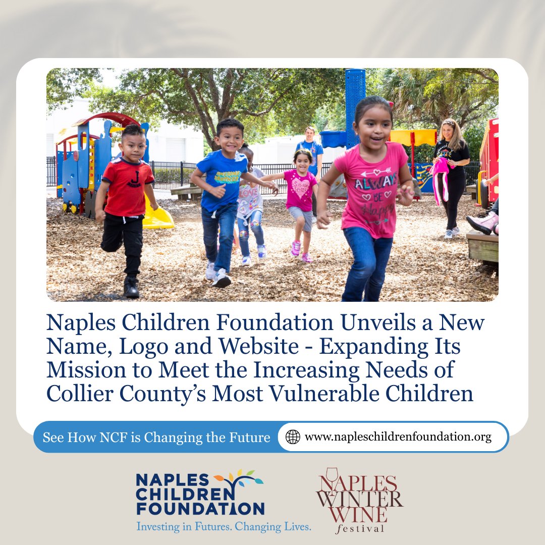 NCF_Naples's tweet photo. After 25 years of impact, the nonprofit behind the world-renowned @NWWFestival is entering a bold new era with a fresh identity and digital platform showcasing both the Festival you love and our year-round work transforming lives of vulnerable children in Collier County. https://t.co/Q4P8cB2ehw