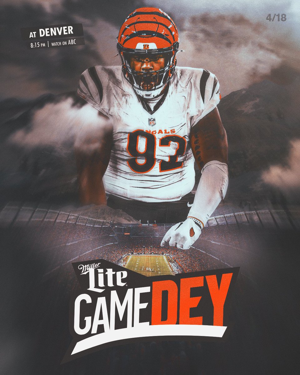 Tonight's feature presentation. 🎬

<a href="/MillerLite/">Miller Lite</a> | #CINvsDEN at 8:15 PM on ABC