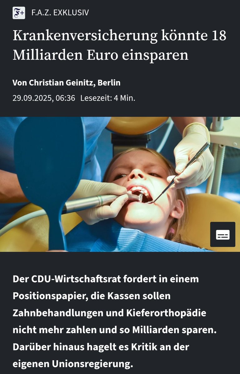 Die Bundesregierung plant die Demontage der Gesundheitsversorgung. Also nur für gesetzlich Versicherte natürlich. 
#Gesundheit #CDU #Krankenkasse