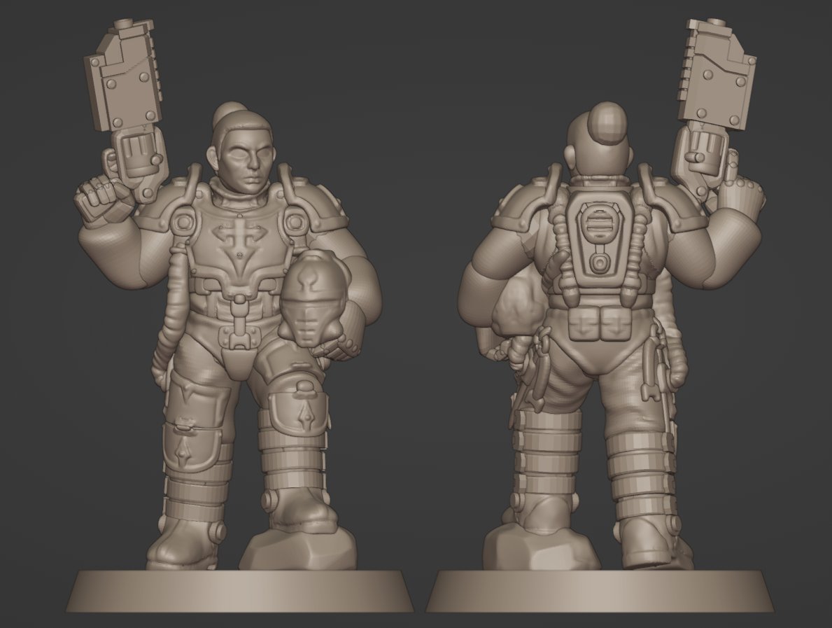 Chepac_3d's tweet image. Una comisión para un amigo de la comunidad 🙌.
De momento es solo un boceto rápido; más adelante lo puliré y añadiré los elementos que me pidió. 
En base al modelo de Sir Hekhtur.
#b3d #blender #3dmodel #3dart #WarhammerCommunity #warhammer40k