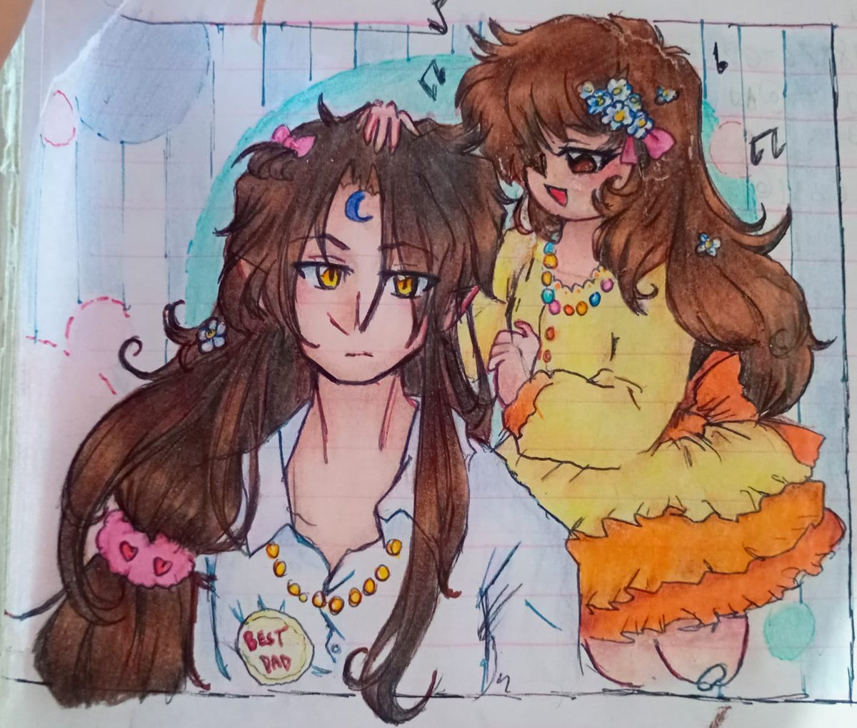 Rinflower58238's tweet photo. Some more of my modern era au
Rin letting her dad pretty!✨💞
Youkais and humans live together in modern era, Sesshomaru's disguise make his hair a darker tone of his adopted human daughter so they match
#inuyasha #sesshomaru #inuyasharin #au #inuyashaau #modernau https://t.co/ZxSURIeRzd