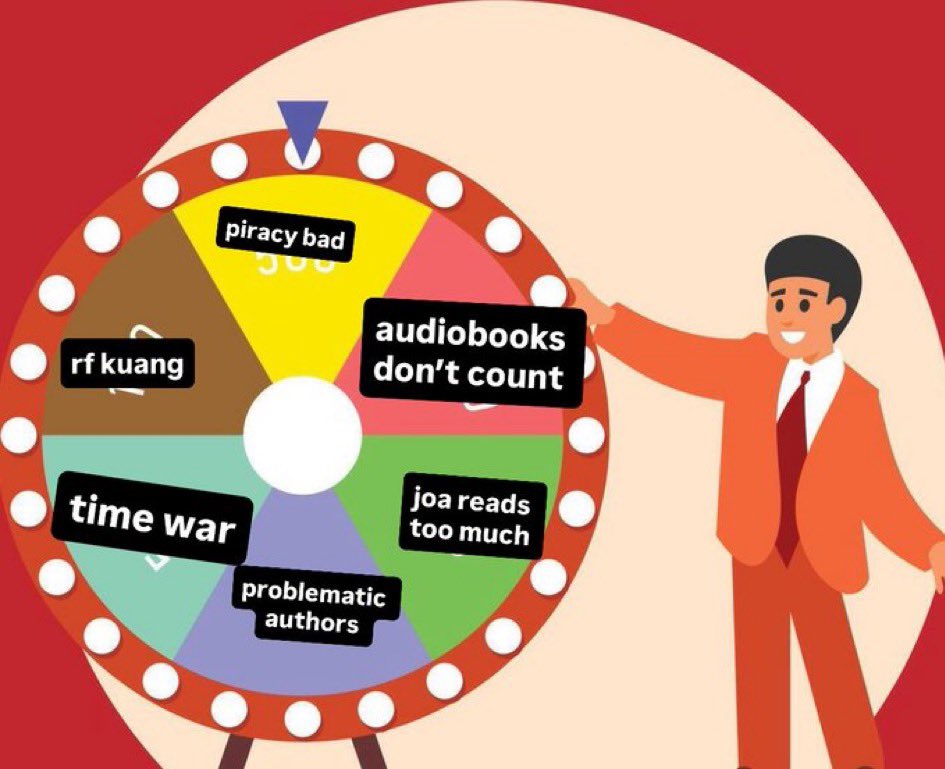 catfinn0's tweet photo. a few months ago mar made this wheel of booktwt discourse and it has not been wrong since https://t.co/QeQFfshfga