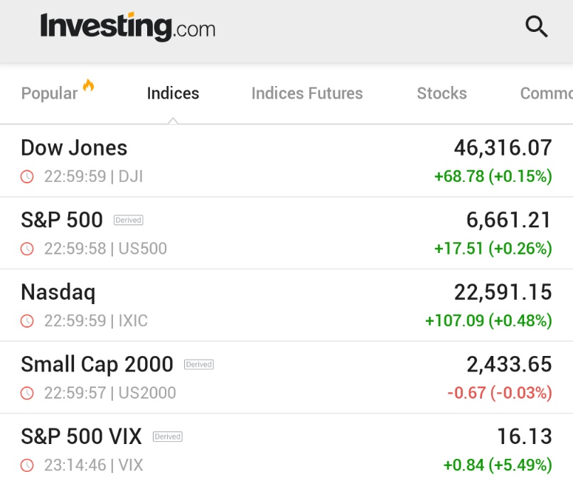 🚨 INVESTING : "S&P 500 e NASDAQ chiudono in rialzo nonostante il rischio di shutdown governativo"