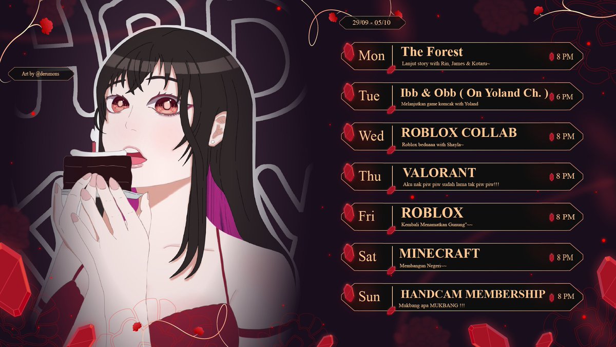 kellycathlyn's tweet photo. 【 Weekly Stream Schedule 】     

✨Sept 29th - Oct 05th 2025✨    

✦General:  #KellyCathlyn
✦Art Tags:  #Kelillust
✦Clip/Live:  #KelLive
✦Singing:  #KellySing
✦Meme Kelly:  #Kelylipan
✦Yabai/NSFW:  #Kelyabai
✦Fan Mark: ❤️🌺 https://t.co/Kz9SIJTF4h