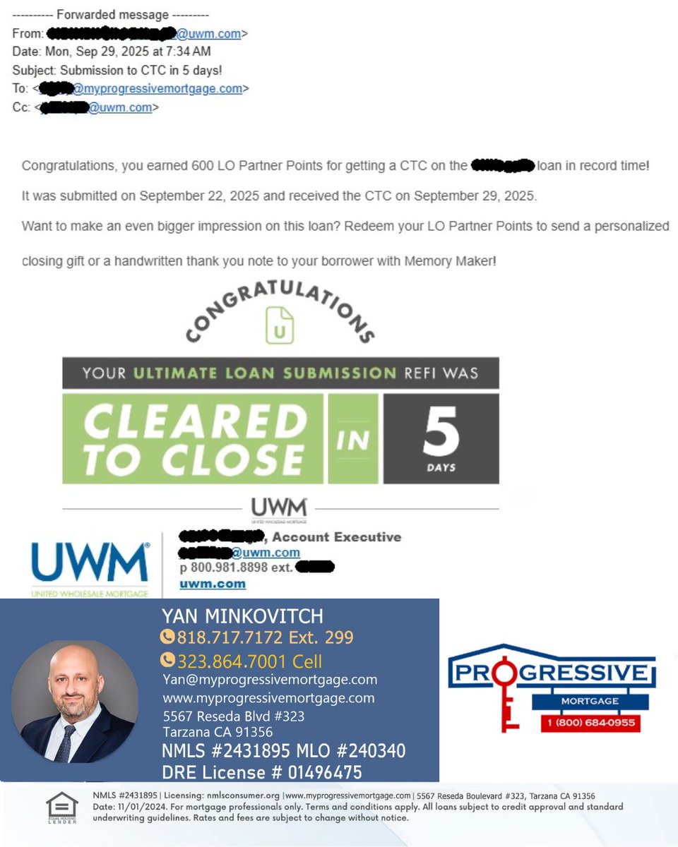 Cleared to Close in just 5 days. Fast approvals and smooth closings show our commitment to delivering results you can trust. If you have any friends, family members, or coworkers looking to buy or refinance, please refer them to us. #MortgageSolutions #HomeLoans #Refinance #Loans