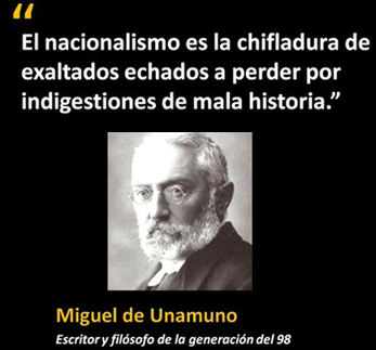 #TalDiaComoHoy de 1864 nació uno de los grandes, Unamuno.

Era de Bilbao y conoció al fundador del PNV, el racista Sabino Arana, que defendía que había que dejar ahogarse a una persona si no pedía socorro en vascuence.

Don Miguel dio por imposible razonar con los nacionalistas.