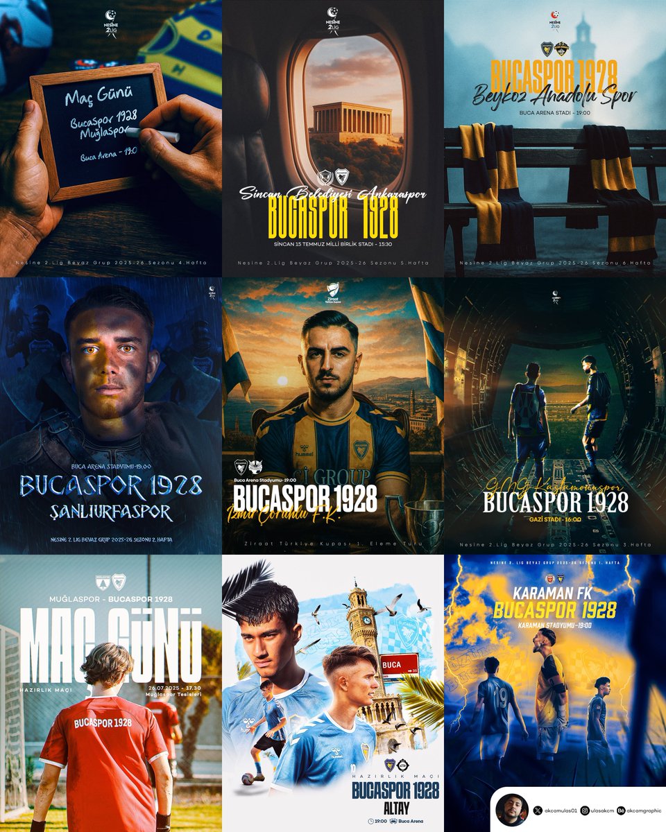 akcamulas01's tweet image. Designs for the first half of the season I made for Bucaspor🟡🔵

I am open with new opportunities - Feel free to send
me a DM or an email.

ulasakcm@gmail.com // be.net/akcamgraphic