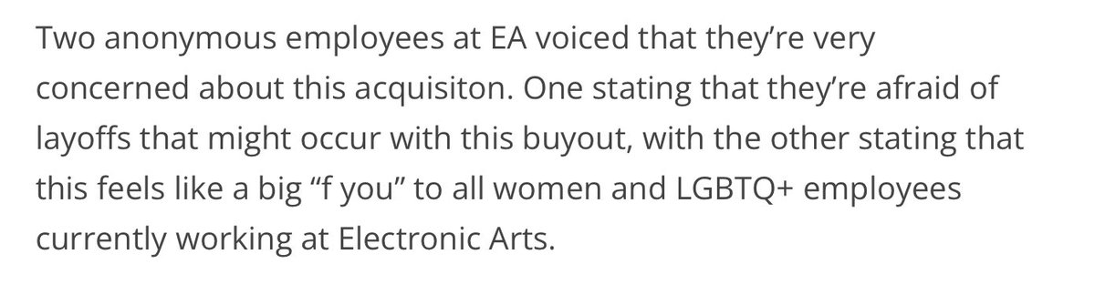 Grummz's tweet image. Electronic Arts devs are crashing out over the EA buyout.

“A big F you to all women and LGBTQ+”.

What a shame. Maybe they should all self deport out of the industry as a protest.