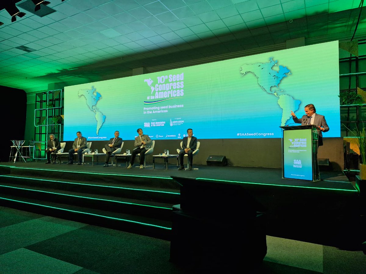 SAA__seed's tweet photo. 🌎🌱he 10th #SAASeedCongress kicked off today in Foz do Iguaçu, gathering leaders to debate challenges & opportunities for the seed industry. Opening ceremony featured MAPA, Paraná, ISF, SAA & ABRASEM leaders.
Two more days of panels, debates & networking ahead! 🚀 https://t.co/QP7aTJCy1h