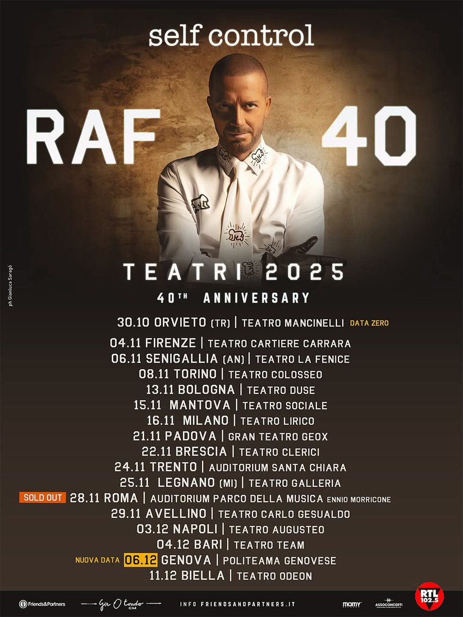Combass's tweet photo. Sarà magico! ✨💫⭐
.
@rafriefoli 
@momyrecords 
@friendsandpartners 
.
#mortalcombass #combass #raf #rafselfcontrol40th #labellastrings #teatri https://t.co/Z951tghaHH