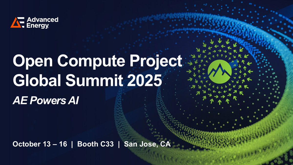 AdvEnergy's tweet image. AE Powers AI. Discover how to reduce data center power losses with Advanced Energy at the Open Compute Project (OCP) Global Summit.
Learn more: bit.ly/4nkMDsN
#DataCenterSolutions #OCPSummit25 #EngineeringExcellence
