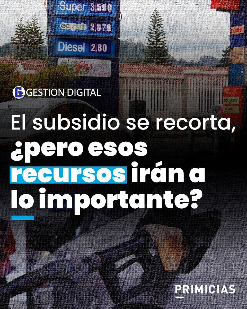 #GestiónDigital | Aunque el Gobierno insiste en que los USD 1.100 millones del subsidio eliminado irán a salud, educación y seguridad, en la práctica se usarán sobre todo para reducir el desbalance de las cuentas públicas, dejando en segundo plano esas prioridades.