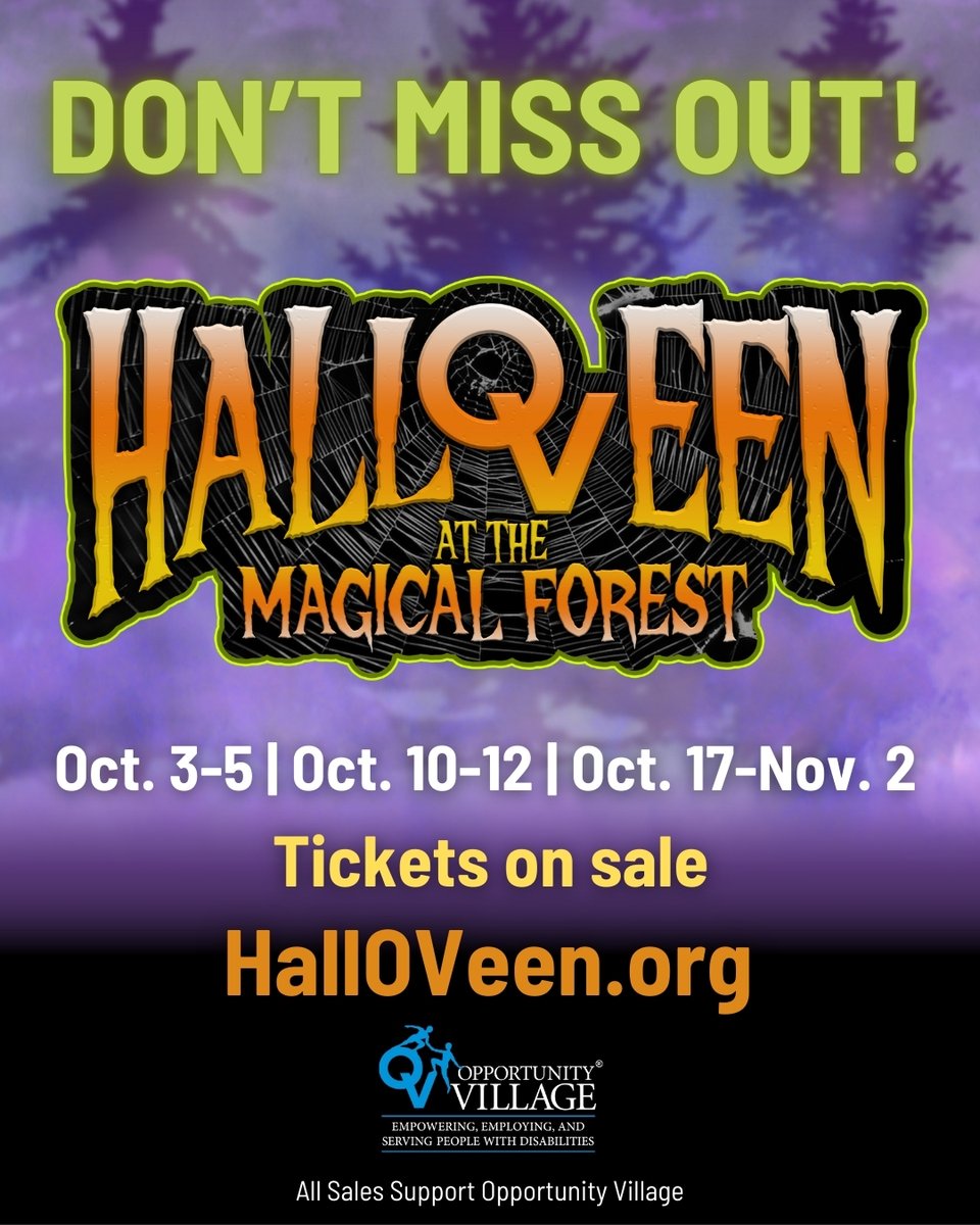 🎃 Get ready, ghouls and goblins — spooky season is almost here! 👻✨ HallOVeen at the Magical Forest opens Friday, Oct. 3!
⁠
Enjoy carnival games, rides, mini golf, trick-or-treating, and more! 
⁠
Don’t ghost us!  Get your tickets today👉 Halloveen.org⁠
⁠