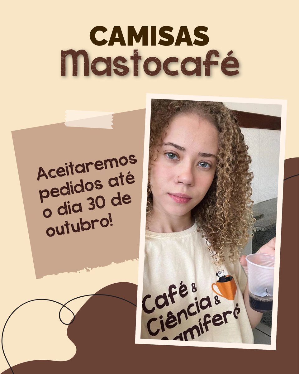 E aí, mastolovers? 🤎 Chegou a hora de garantir a sua camisa! Feita especialmente para quem ama café, ciência e mamíferos! 🐾☕🔬

Para adquirir, acesse o formulário abaixo, que ficará aberto até 30/10/25. 

docs.google.com/forms/d/e/1FAI…