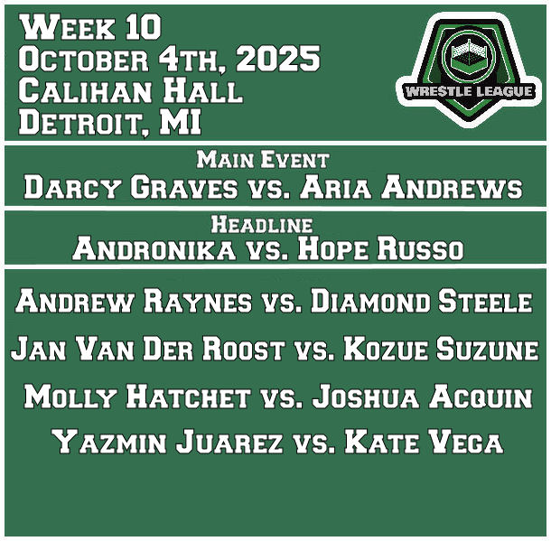 WrestleLeague1's tweet image. Week 10.

It all comes down to this.

See you in Detroit.