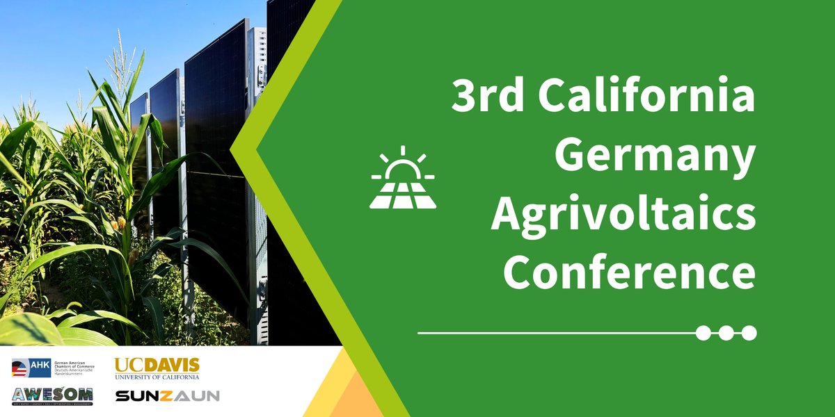 ☀️🌱Explore the synergy of #farming and #photovoltaics at this pivotal conference. Dive into optimized agrivoltaic systems, real-life project insights, and smart grid integrations for sustainable growth.
📅 Nov 5, 2025
📍 UC Davis, ARC Ballroom A
Register: eventbrite.com/e/3rd-californ…