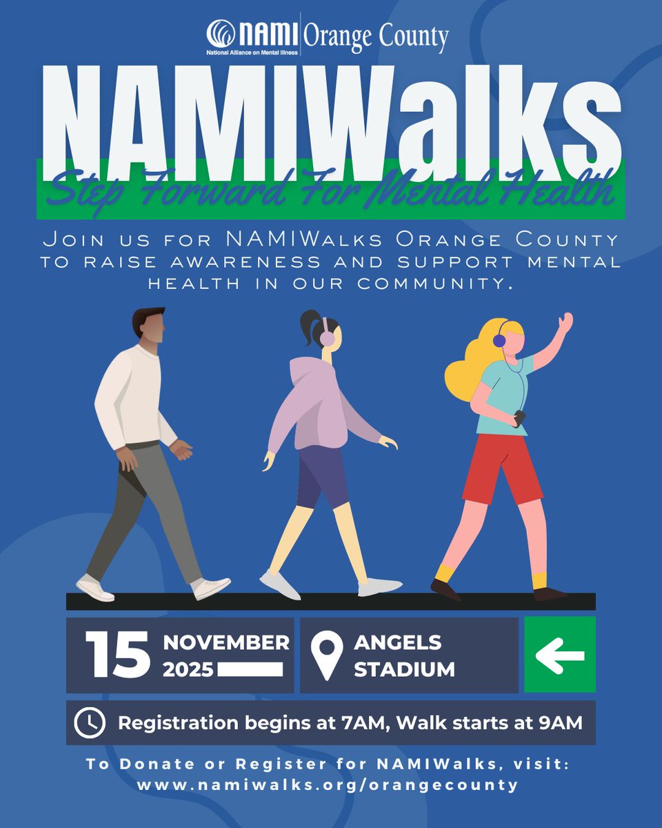 NAMIOC's tweet image. We’re getting closer to returning to Angel Stadium on Nov. 15th for another unforgettable #NAMIWalks.👟 Join us for our biggest event of the year as we step forward for mental health!

Donate and register for NAMIWalks 2025 at the link in our bio or visit namiwalks.org/orangecounty