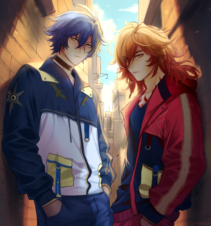 ☀️meeting these two in a dark alley be like
(jackets from @ astral_arrival on ig)
#honkaistarrail #phainon #mydei