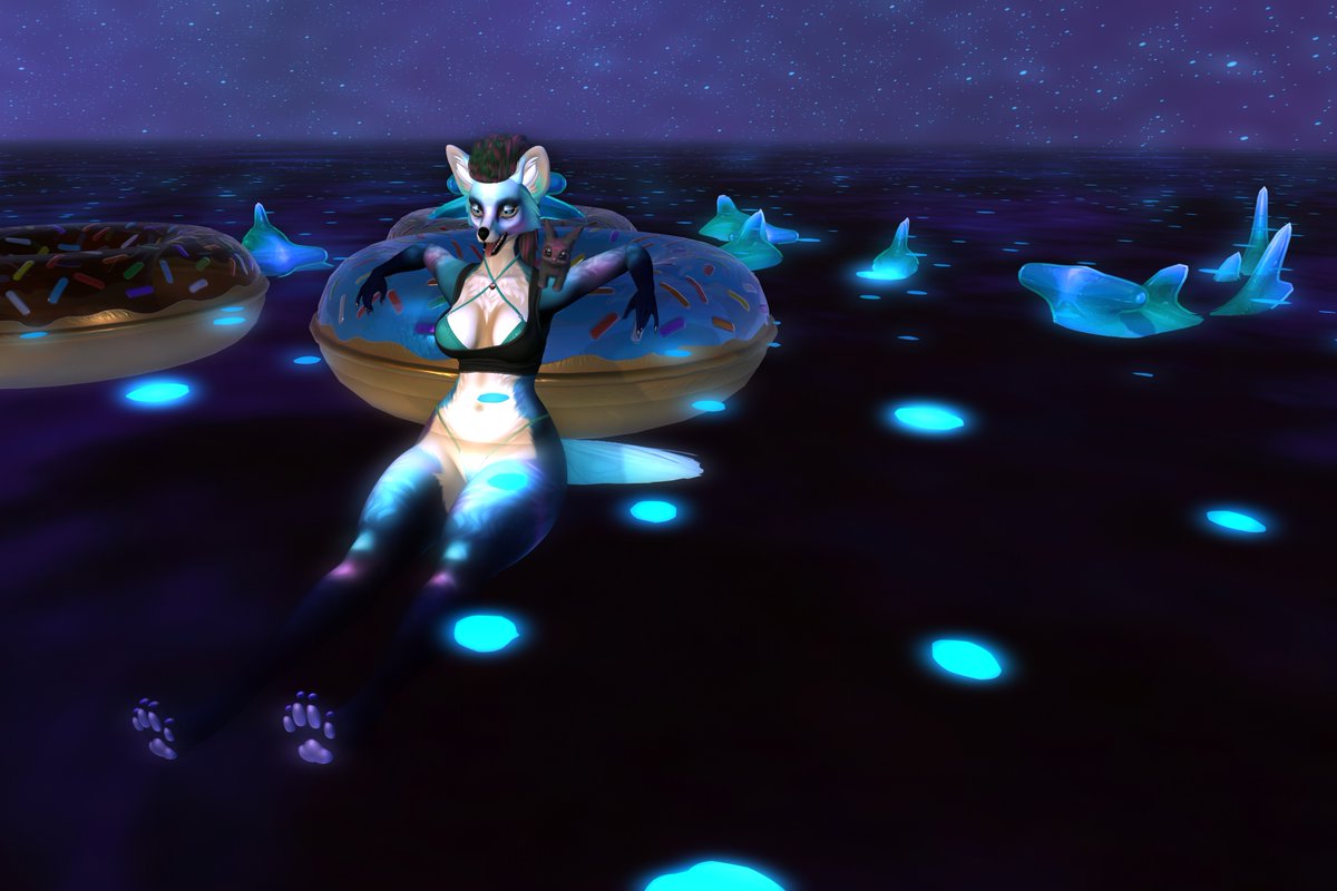 Just chillin' under this dark and starry sky, I feel right at home in this <a href="/FluffyKreations/">Fluffy Kreations//Commissions CLOSED</a> Aurora Mod [6]. Uses the #ANIMA Fabled Fox Head and the #ApricotPaws Boldy Bops feet. I feel like I fit right in here!
flic.kr/p/2rwn3Wz 
#furrygirls #SecondLifeFurry <a href="/SecondLife/">Second Life</a>