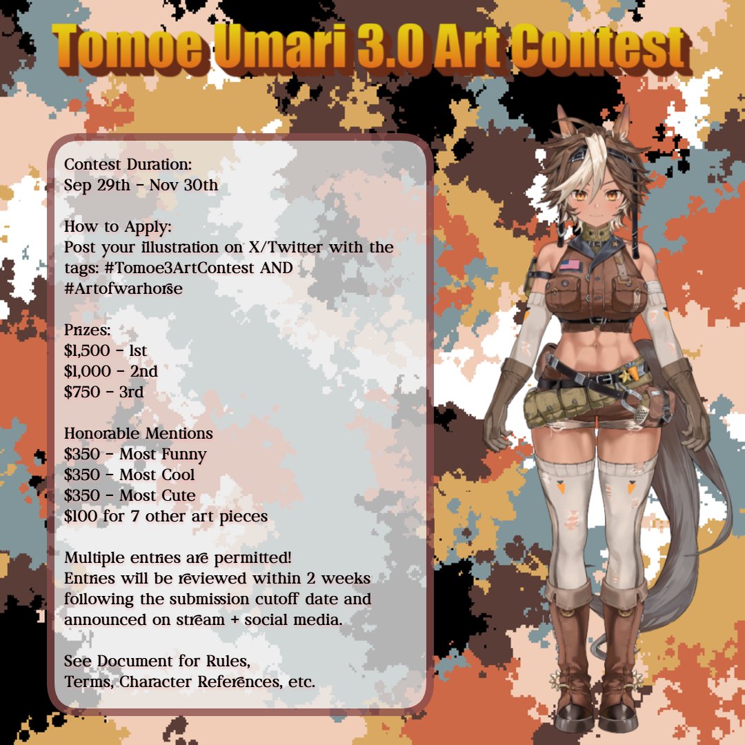 In celebration of my 3.0's design release, I'll be hosting my first ever art contest! The total cash prize for this is $5,000 and the event will span over the next 2 months! All the details are listed in the document! Please spread the news around so we can get lots of entries!