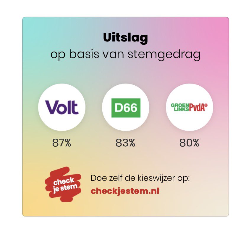 Duidelijk. Wordt weer #Volt.