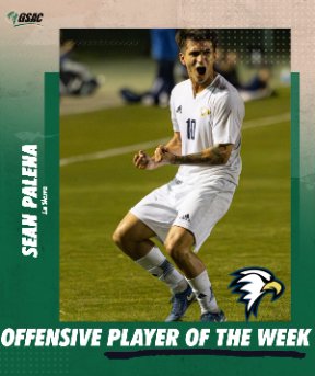 gsacsports's tweet photo. ⚽️Men’s Soccer Players of the Week are in!

⭐️ Offensive Player of the Week- Sean Palena 

⭐️ Defender of the Week- Eric Aparicio @SokaAthletics 

Congratulations to these men’s soccer players!

#gsacmsoc #therightwaytoplay https://t.co/tXCG9i8B8h