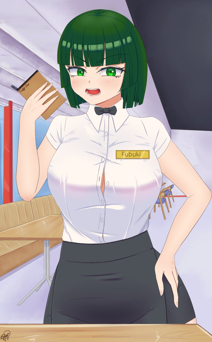 SanTrafy's tweet photo. #OnePunchMan #fubuki tomando tu orden https://t.co/d7A2kKKCOK