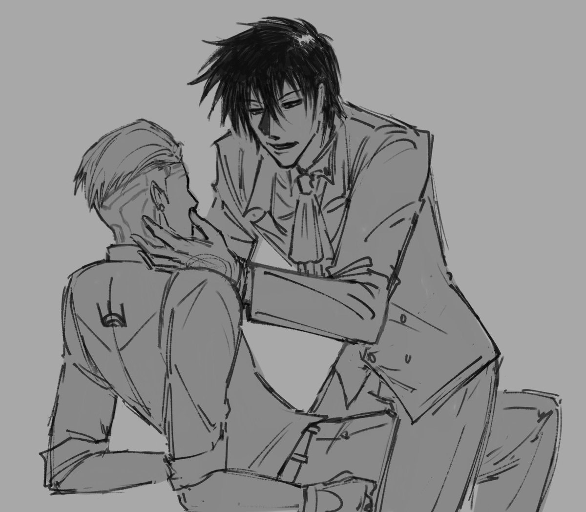 freakyyomber's tweet image. chamber being passed around like the man whore he is but bro if alucard is fuckin him… he is NOT recovering. just saying. i love crack ships and shipping chamber with everyone 

art credits to @usersoulus btw