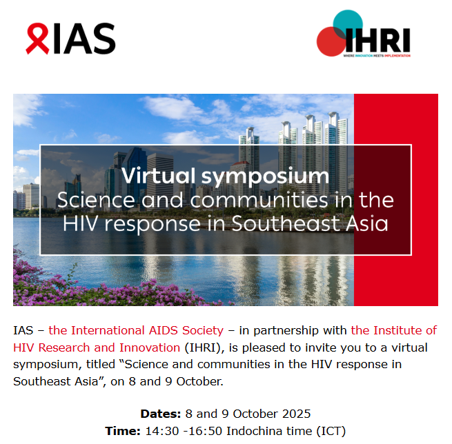 apcom's tweet photo. 📣Join us at Virtual Symposium: Science and Communities in the HIV Response in Southeast Asia 
.
📲 It’s free to attend, register now: https://t.co/h1UdEFpzjH
.
#APCOM #HIV #IAS #VirtualSymposium https://t.co/HmUEl29KgK