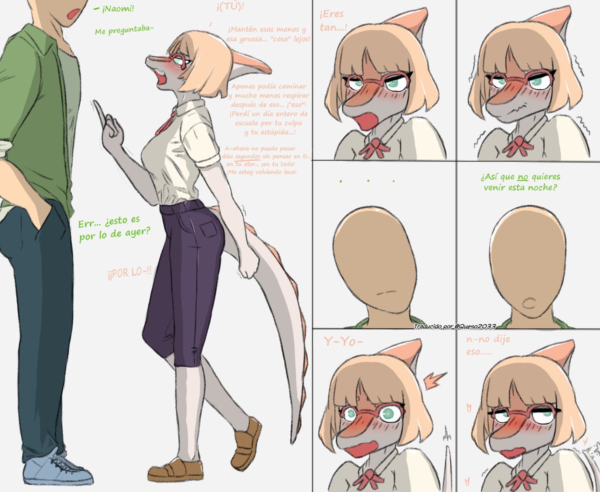 Queso20333's tweet photo. La presidenta del consejo estudiantil 

Artista: @RatherDevious
Se aprecia mucho los  🔁 y ❤️
#Traduccionesqueso2033 #Furry #Anthro #Scalie #dinosaur  #Snootgame #nsfw https://t.co/QccmTL5G7k