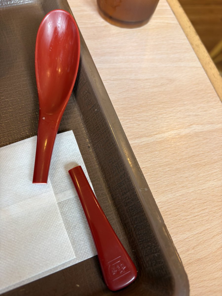 夜勤明けで先輩に奢ってもらっちゃった😋

そして、キングを食べてたら折れたスプーンさんです。