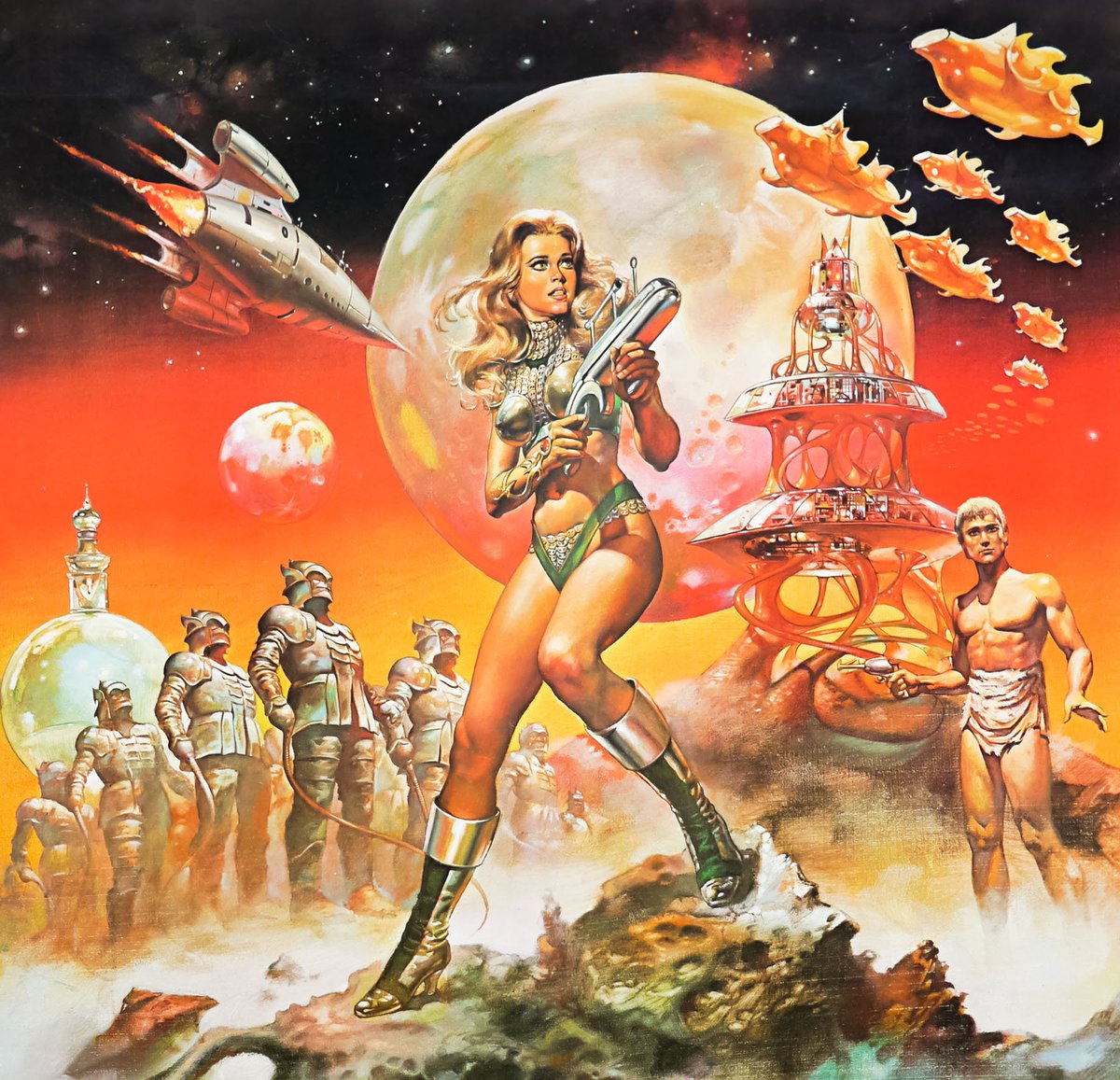 KevinLamb74's tweet image. &quot;Barbarella&quot; by Boris Vallejo (1977)
#FantasyArt