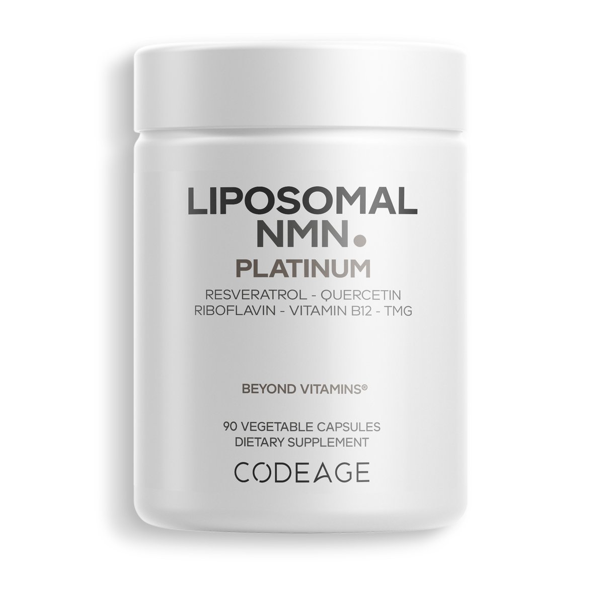 codeagelife's tweet image. Codeage Liposomal NMN Platinum features 500 mg NMN per serving, resveratrol, betaine (TMG), quercetin, vitamin B2, vitamin B12, and liposomal delivery codeage.com/products/lipos… #codeage #NMN