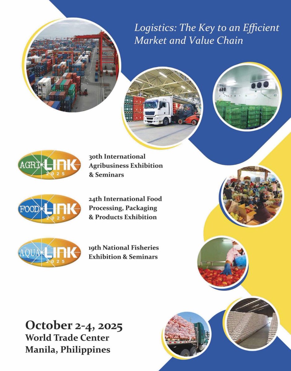 OmiGozon's tweet photo. See you at the #Agrilink2025 from October 2-4, 2025 at the World Trade Center, Pasay. https://t.co/fUCBN7JLVP