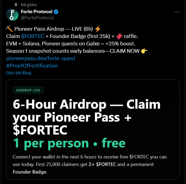 Bearcrypto2021's tweet image. Alo anh em tài khoản X của @ForteProtocol mới đăng 1 link Scam, Raise 910M$ định giá 1 tỉ gì mà X còn bị hack thế này, nghi ngờ nhân sinh quá!!! 😂😂😂

🚫Tuyệt đối không được vào link này kết nối ví nhé các con vợ ơi !!! 😊😊😊
