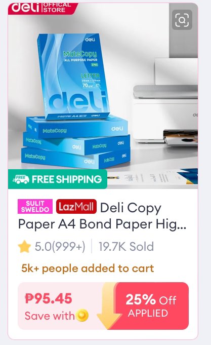 Ang mura na nito! 500 sheets na
s.lazada.com.ph/s.uANLW?cc