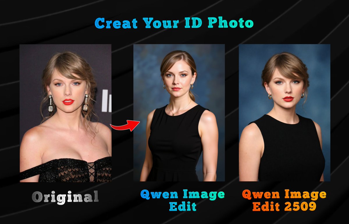 drawthingsapp's tweet image. 👩🏻‍💼 From a Casual Daily Photo to a Work ID Photo or Profile Picture.

🆚 Qwen Image Edit already does a decent job, but 2509 performs even better!

🧪 All the images were generated in Draw Things.

👨🏼‍💻 Qwen Image Edit 2509 Support is on the way, stay tuned！

👇🏻 Click on this post…