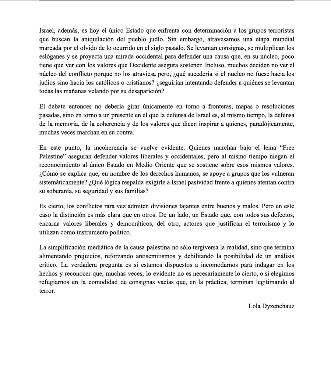loladyz's tweet photo. Comparto una reflexión personal acerca de cómo el simplismo mediático distorsiona el conflicto israelí-palestino y refuerza narrativas que terminan legitimando al terror. https://t.co/Xum1RR1WIK