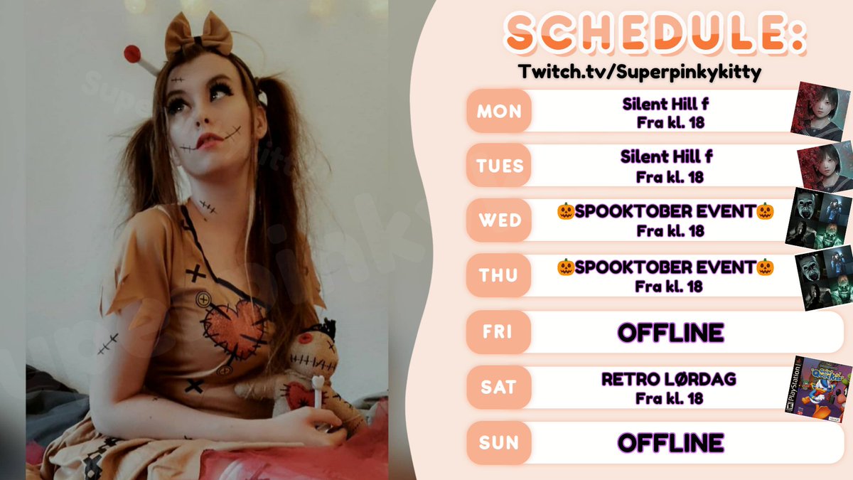🎃Stream Schedule for This Week on Twitch/Tiktok🎃( CEST )