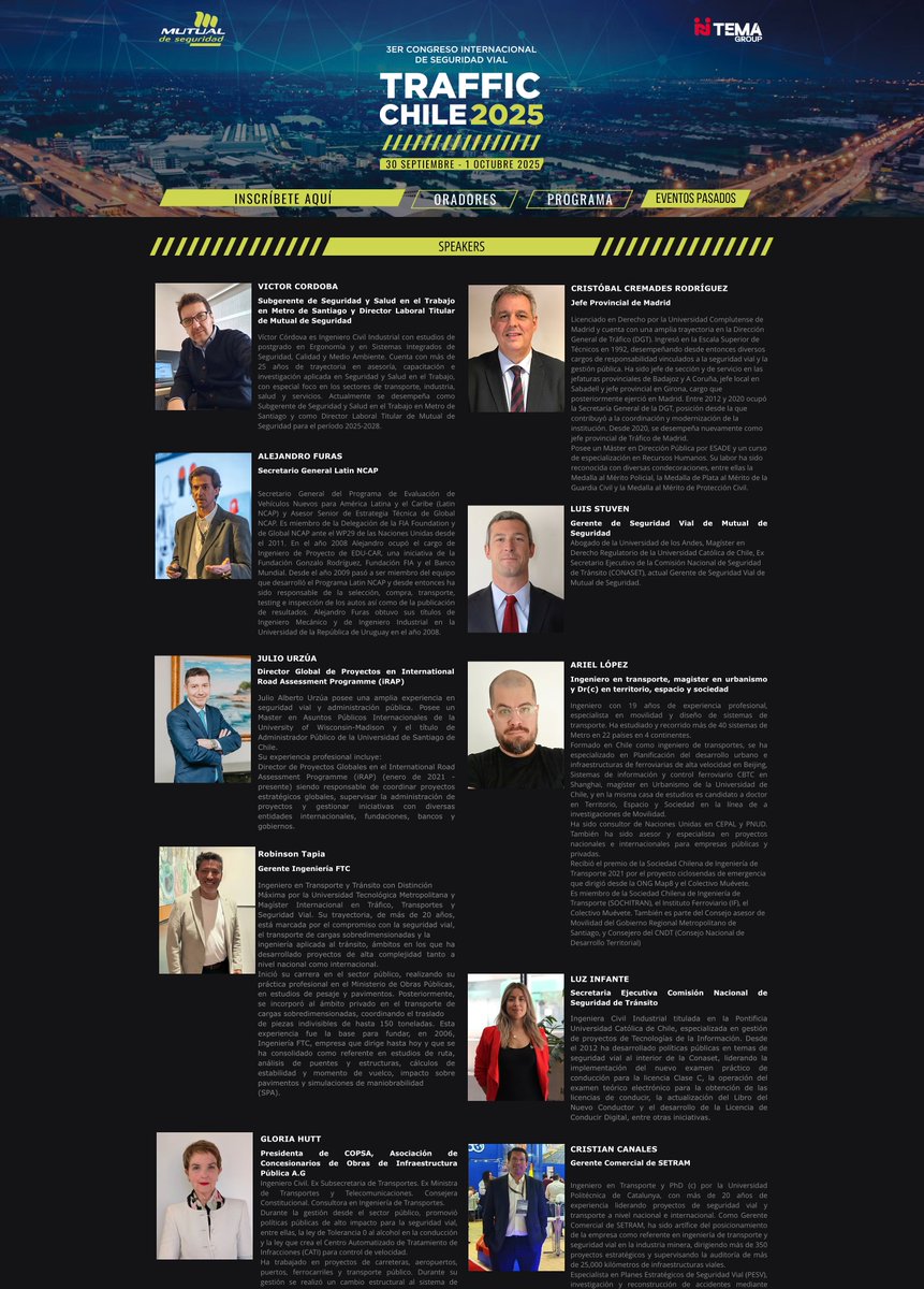 Este miércoles estaré exponiendo en el 3° Congreso de seguridad vial Traffic Chile 2025 sobre los proyectos que hemos desarrollado con <a href="/WillyMaikowski/">Willy Maikowski</a> para mejorar la seguridad vial y la accesibilidad en la movilidad

Miércoles 1 de octubre 17:10 a 17:35
lnkd.in/emq8W5Yy