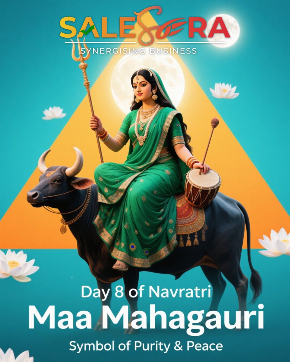 SMSalesEra's tweet image. ✨ Divine Energy Meets Business Growth ✨
On this sacred Day 08 of Navratri, Maa Mahagauri blesses us with purity, focus & success 🌸.
👉 Grow with us: salesera.net | 📩 info@salesera.net
#Navratri2025 #BusinessGrowth #OutsourcingSolutions #SalesEra