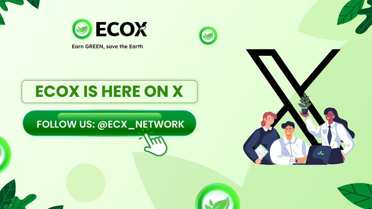 ECOX - ECO To Earn (@ecox_ecotoearn) on Twitter photo ECOX Is Here On X
ECOX has officially landed on X with our verified channel <a href="/ECX_Network/">ECOX Network</a>.
Follow all our social channels now to make sure you’re always in the loop! ✨ ECOX Is Here On X
ECOX has officially landed on X with our verified channel <a href="/ECX_Network/">ECOX Network</a>.
Follow all our social channels now to make sure you’re always in the loop! ✨