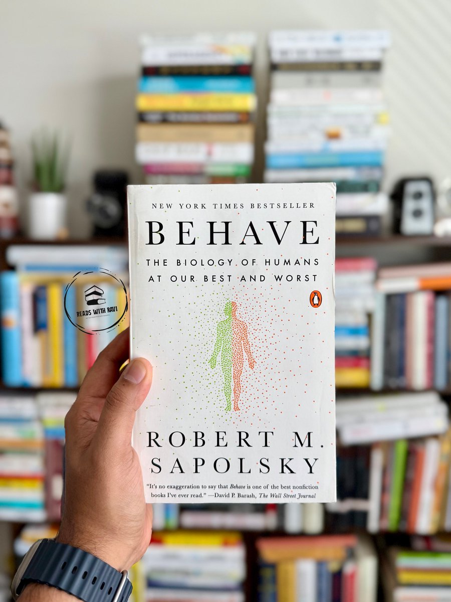 readswithravi's tweet image. 6 Psychology books to understand Human Mind and Behavior:

1) Behave by Robert M. Sapolsky

A comprehensive look at human behavior through biology, examining what drives our actions from milliseconds before a decision (brain chemistry) to millennia ago (evolutionary pressures).