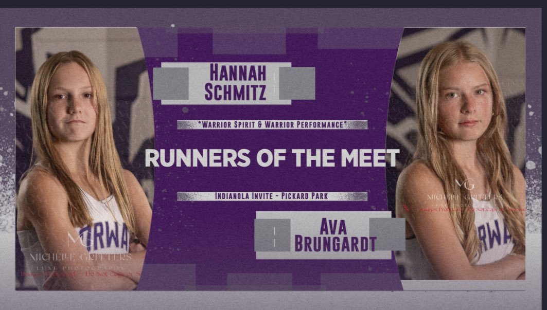 Congrats on Runners of the Meet at Indianola, to freshman Hannah Schmitz and Sophomore Ava Brungardt!   Voted on by their teammates!! ❤️