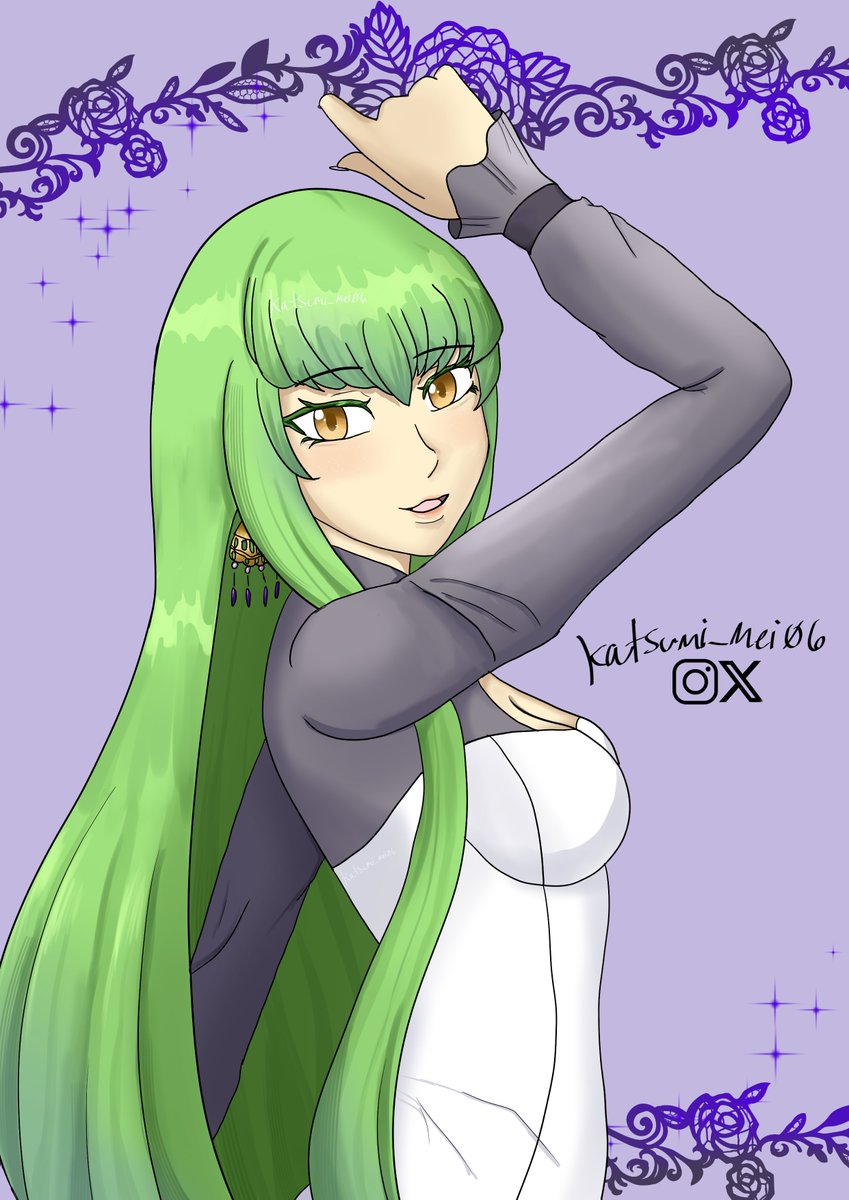 katsumi_Mei06's tweet image. First time  making a some fan art.  Drew C.C from the anime Code Geass.  I think she turned out lovely. 
 #codegeass #codegeasscc #smallartist #CLIPSTUDIOPAINT #fanartanime #digitalart