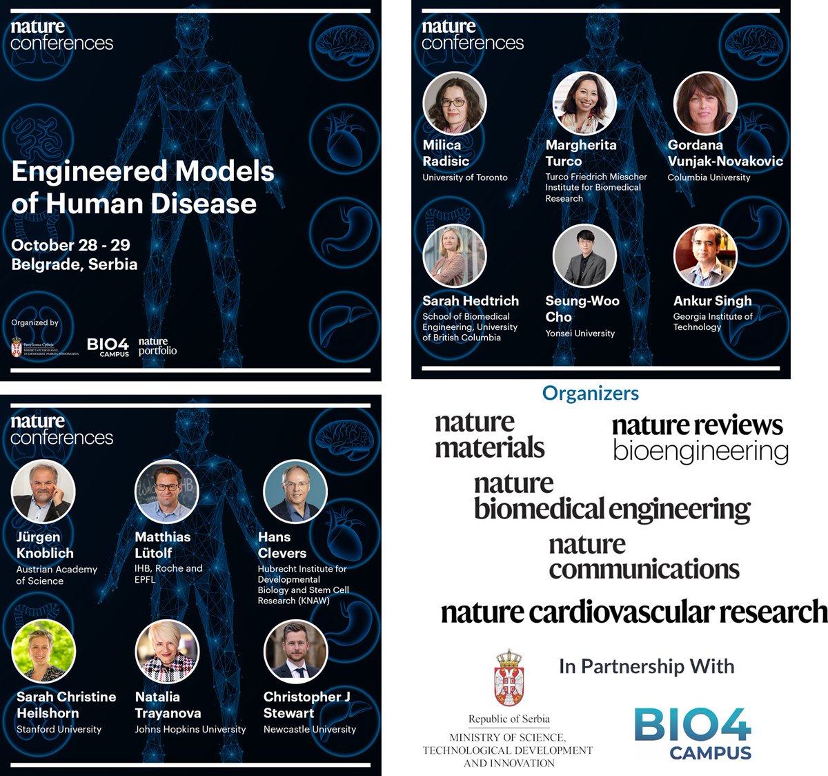 Dr_ASingh's tweet image. In Belgrade, Serbia, I will discuss human immune organoids & immune-competent microphysiological systems. go.nature.com/42pmuzS
Excited to join leading🌎experts @HansClevers @milicaruoft @TheLutolfLab @trayanovalab  @HedtrichLab @CJStewart7 @Knoblich_lab @HeilshornSarah @GVNlab
