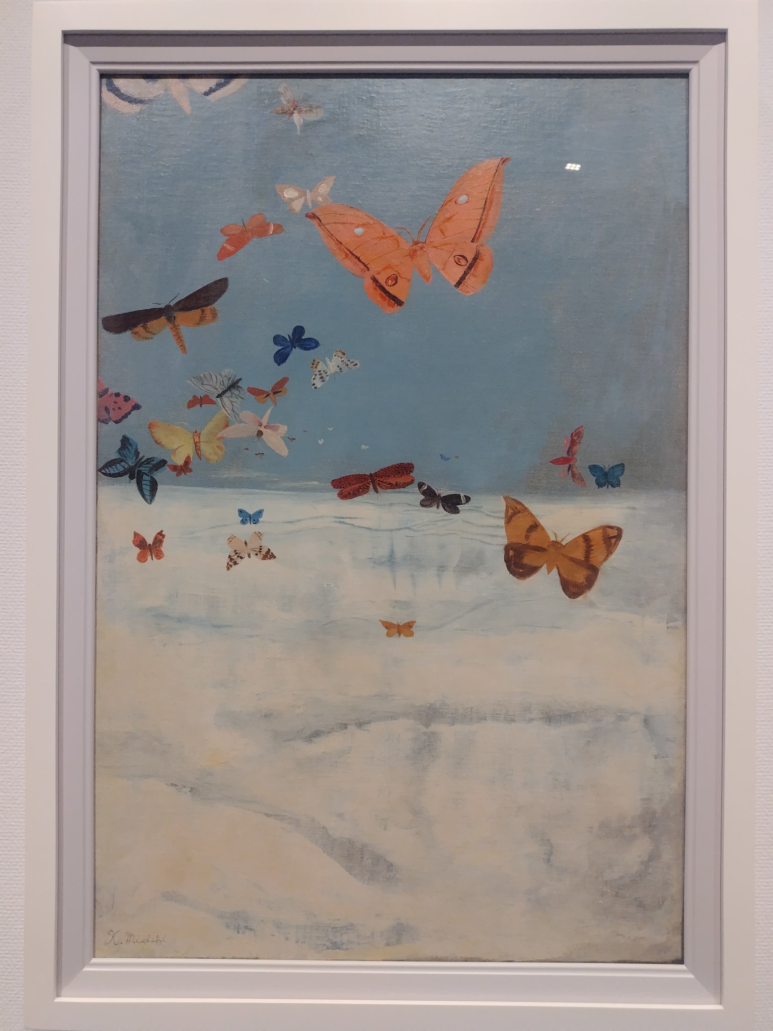 三岸好太郎、【雲の上を飛ぶ蝶】、新品高級額 額装付、年代物・希少画集画 三岸好太郎、【雲の上を飛ぶ蝶】、新品高級額 額装付、年代物